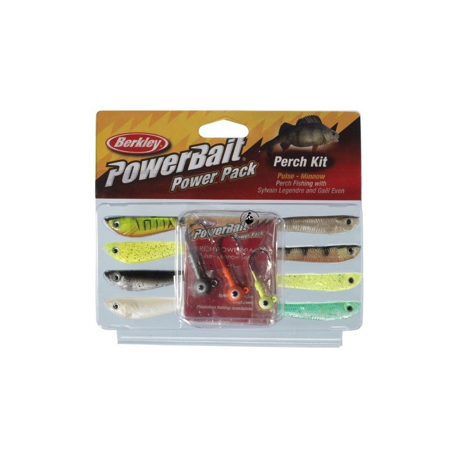 Kit Berkley Powerbait Barsch Pulse Minnow Pro Pack mit Bleikopf