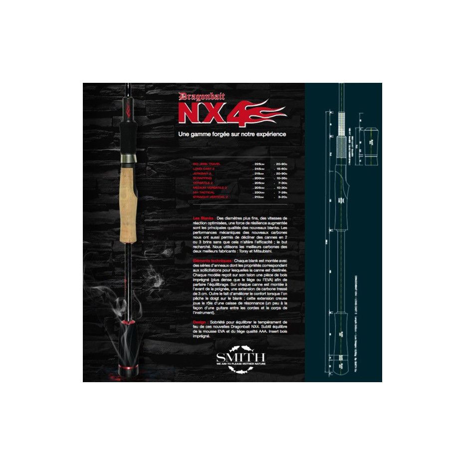 Caña de spinning Smith Dragonbait NX4 Long Cast 2