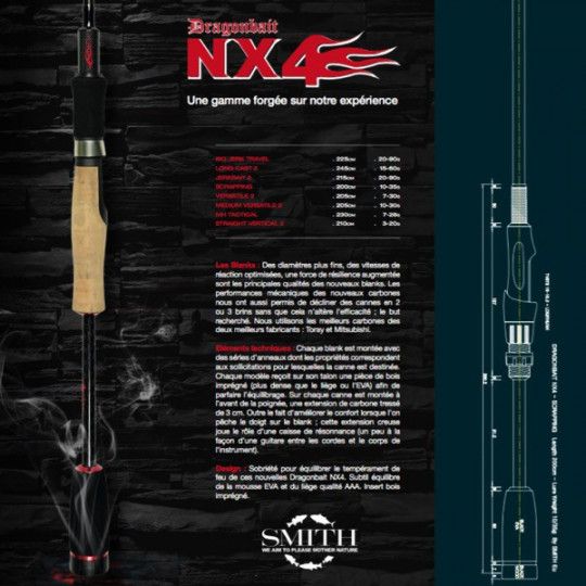 Spinning rod Smith Dragonbait NX4 Scrapping 200