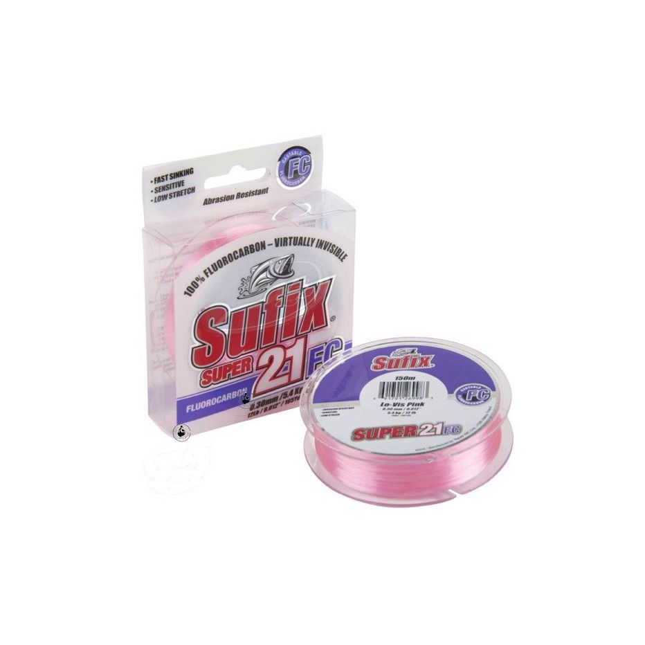 Fluorocarbon Sufix Super 21 Pink - spool - Invisible - Leurre de la pêche