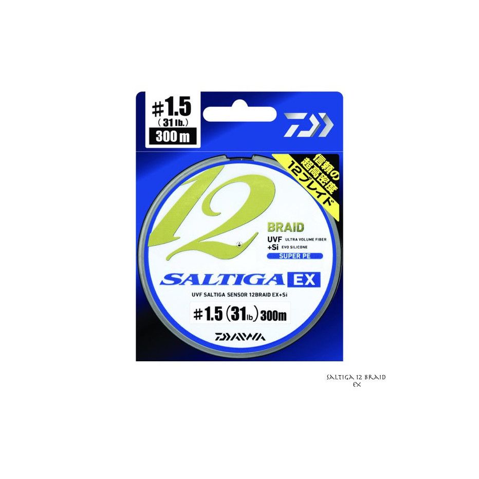 Geflochtene Angelschnur Daiwa Saltiga 12 Braid EX - Spule 300m und 600m