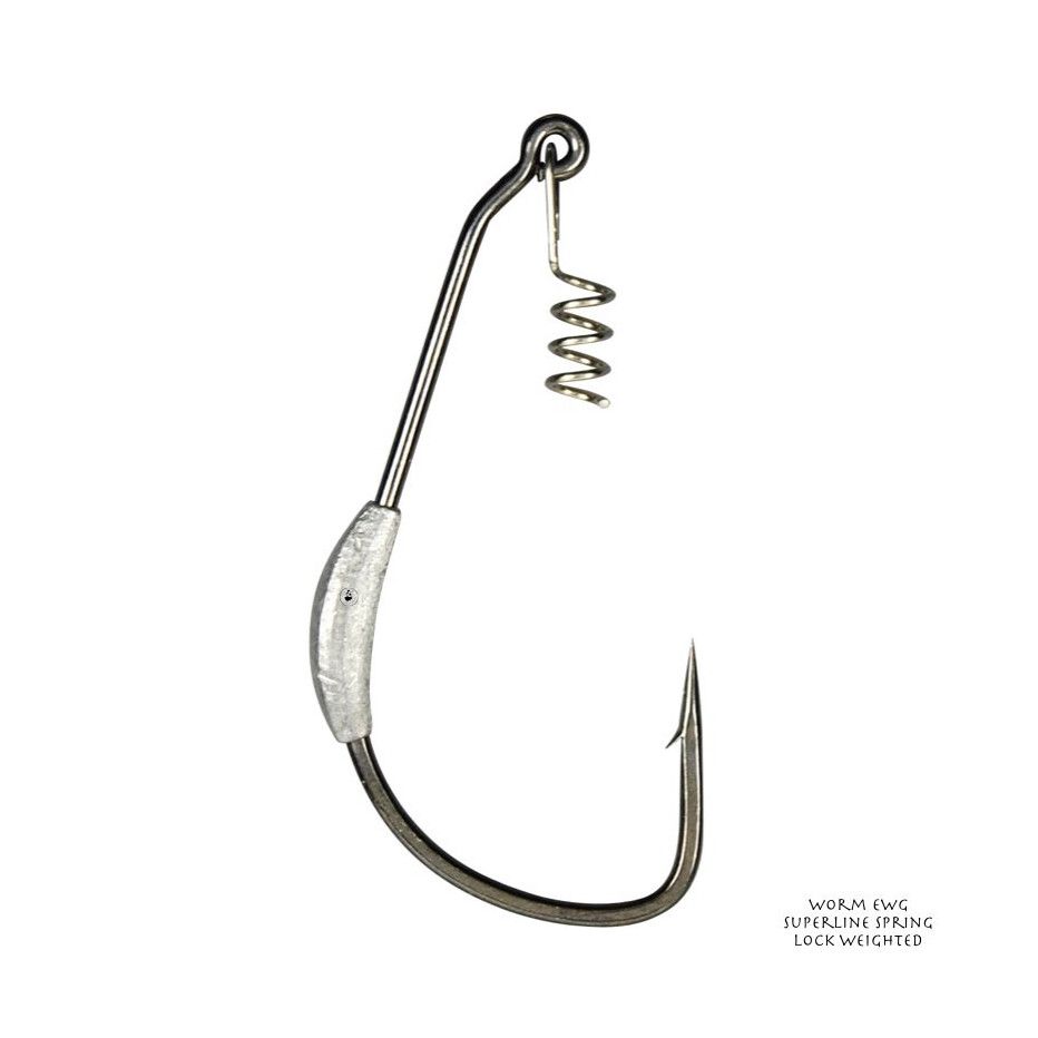 Hameçon Texan Plombé Gamakatsu Worm EWG Superline Spring Lock Weighted