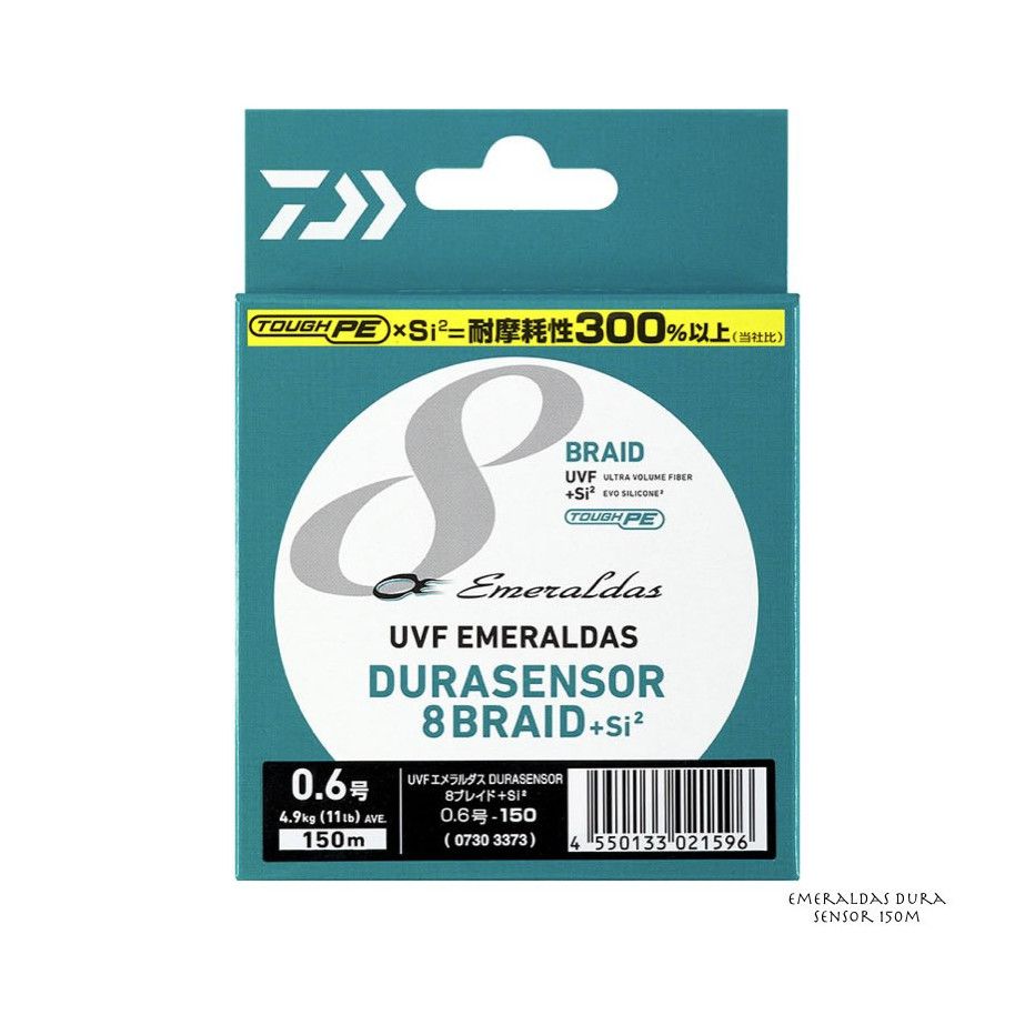 Geflochtene Angelschnur Daiwa UVF Emeraldas Dura Sensor 8 Geflecht 150m