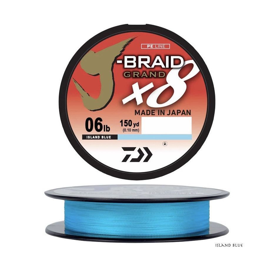 Geflochtene Angelschnur Daiwa J Braid Grand X8 135m Island Blau