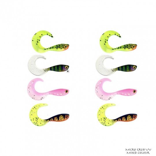 Gummifische Fox Rage Micro Grub 4cm UV Gemischte Farbe