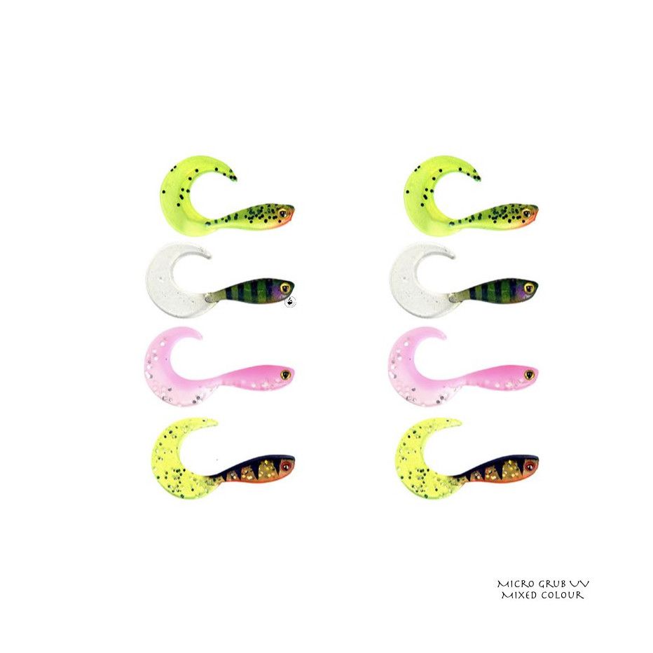 Gummifische Fox Rage Micro Grub 4cm UV Gemischte Farbe