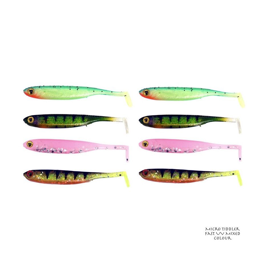Señuelo suave Fox Rage Micro Tiddler Fast UV 5cm Color mezclado