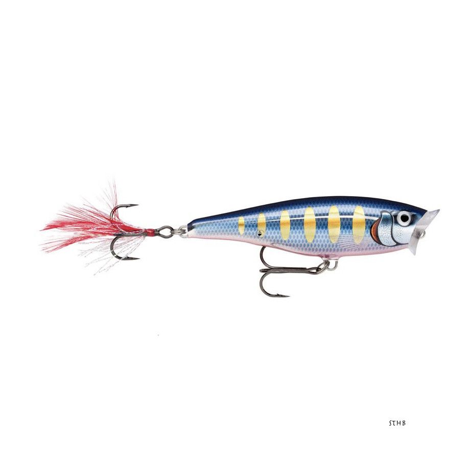 Leurre De Pêche Rapala Skitter Pop - Coloris Clown Jaune Fluo Rouge Feu