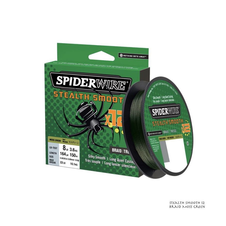 Tresse Spiderwire Stealth Smooth 12 Braid 150m Moss Green