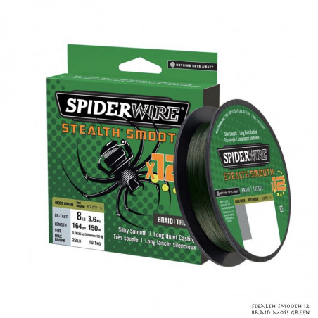 Braid Spiderwire Stealth Smooth 12 Braid 150m Moss Green - 12 strands