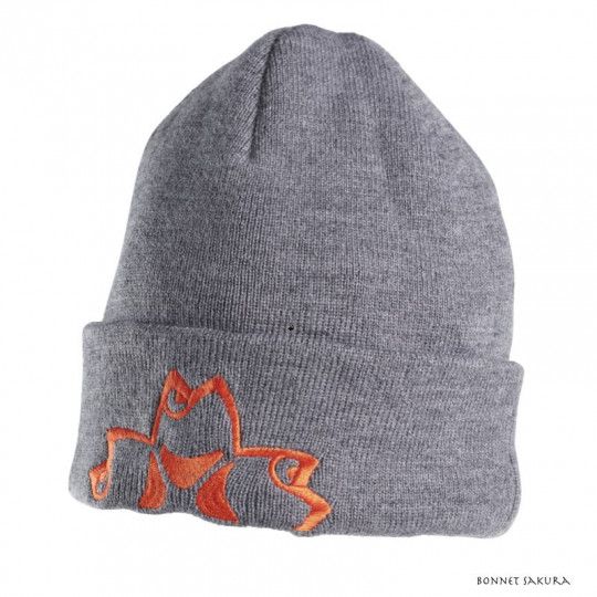 Sakura Grey hat with embroidered orange logo