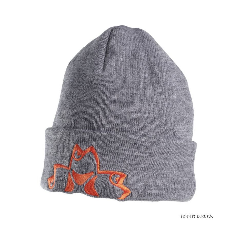 Sakura Grey hat with embroidered orange logo