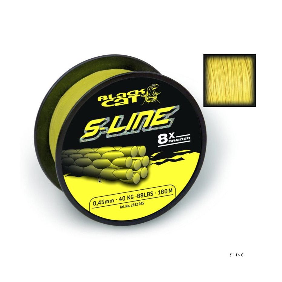 Geflochtene Angelschnur für den Wels Black Cat S-Line 8 Strang