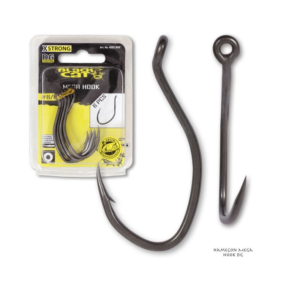 Haken für das angeln des Welses Black Cat Mega Hook DG