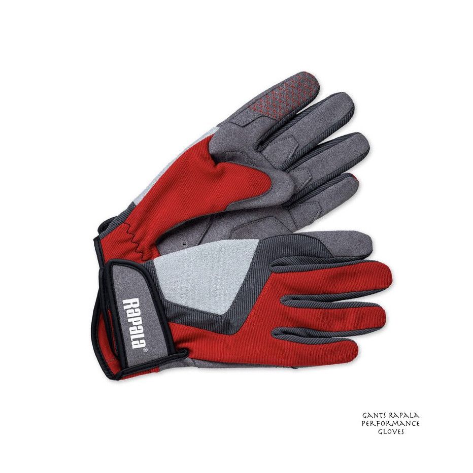Paar Handschuhe Rapala Performance Gloves - Rot und Grau
