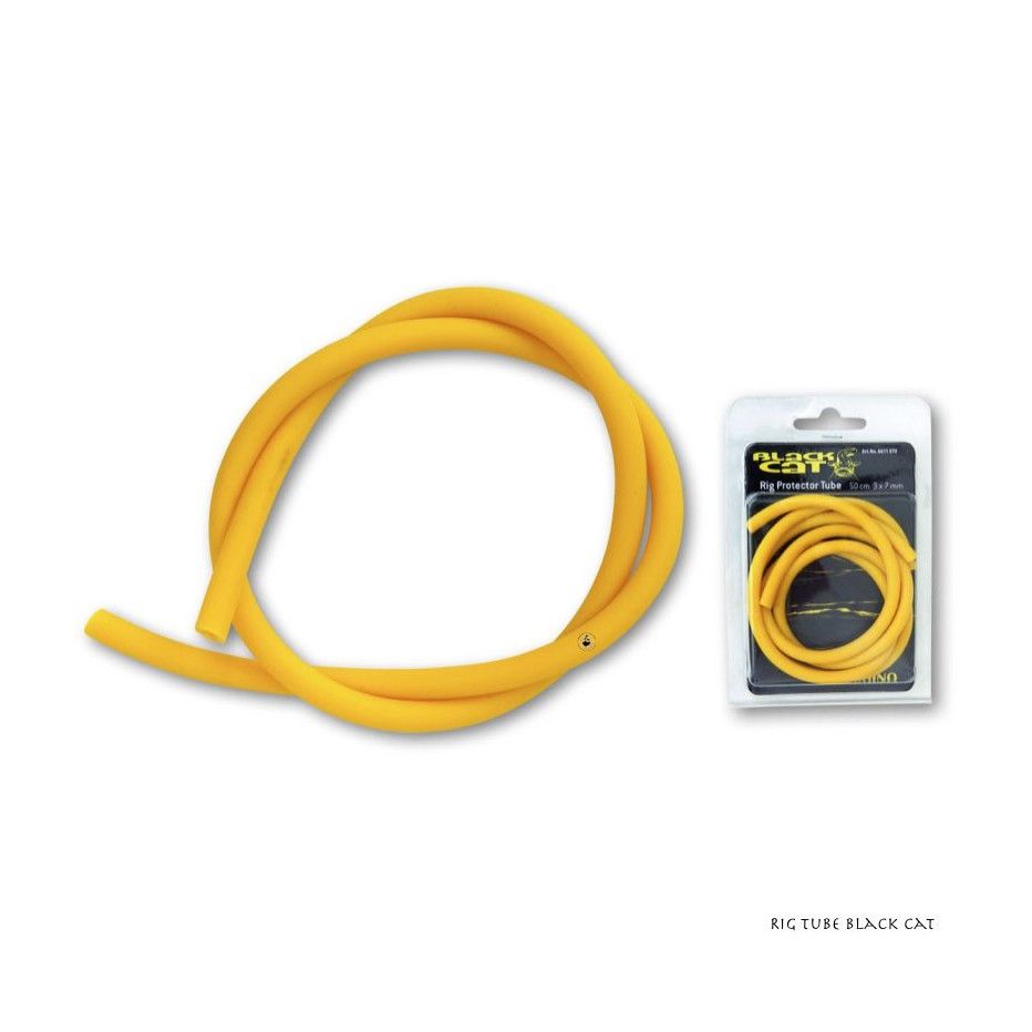 Rubber Catfish rig tube Black Cat Rig Tube Yellow