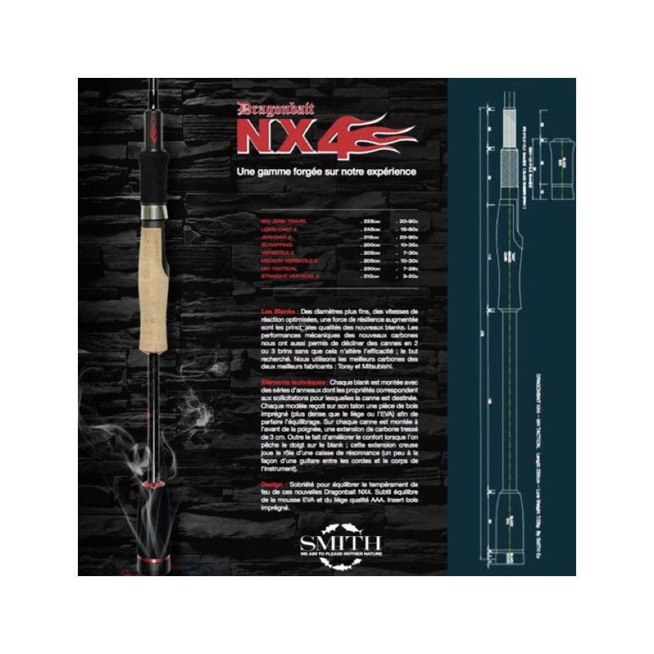 Spinning rod Smith Dragonbait NX4 MH Tactical