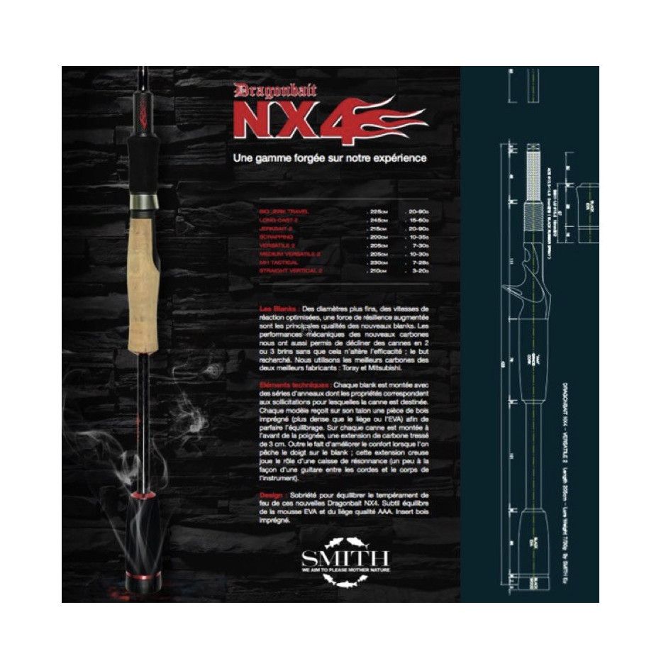 Caña de pescar Smith Dragonbait NX4 Versatile 2