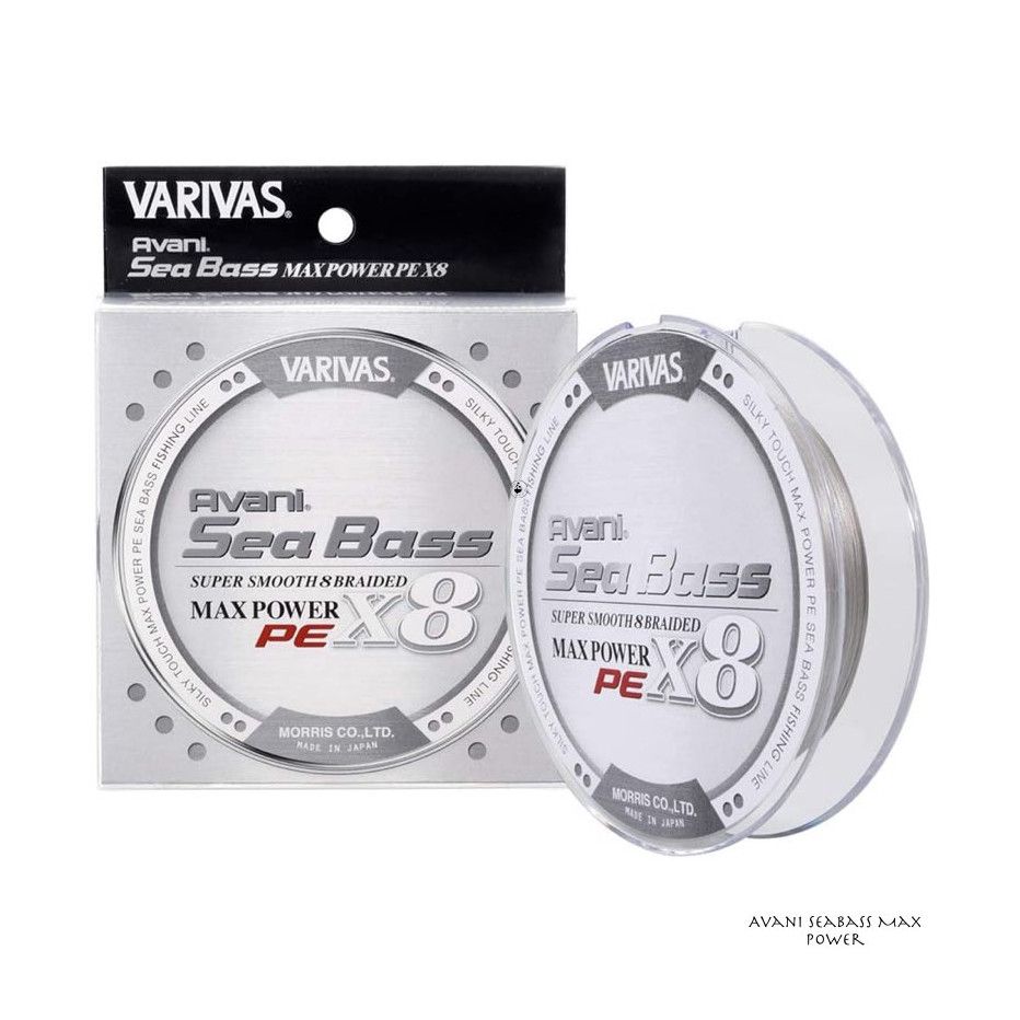 Geflochtene Angelschnur Varivas Avani Seabass Max Power Stealth Grey 150m