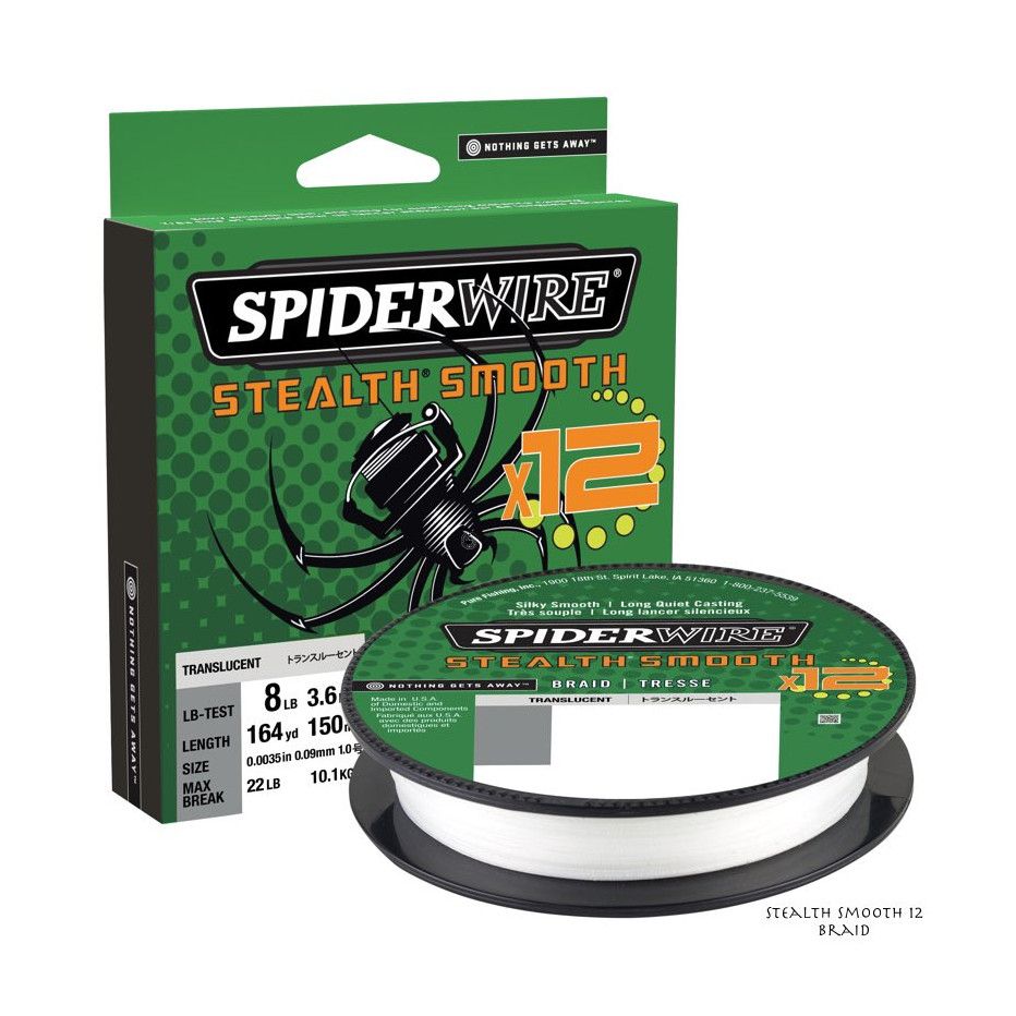 Tresse Spiderwire Stealth Smooth 12 Braid 150m Transluscent