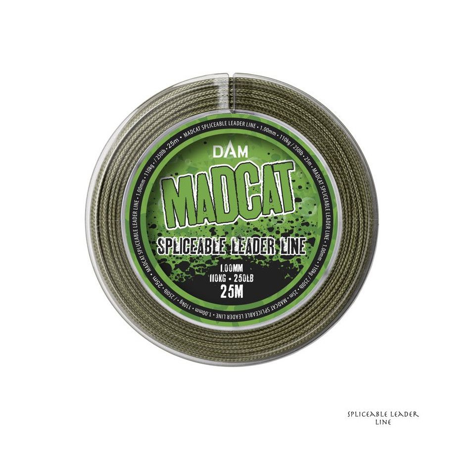 Tresse Creuse pour bas de ligne Madcat Spliceable Leader Line 25m