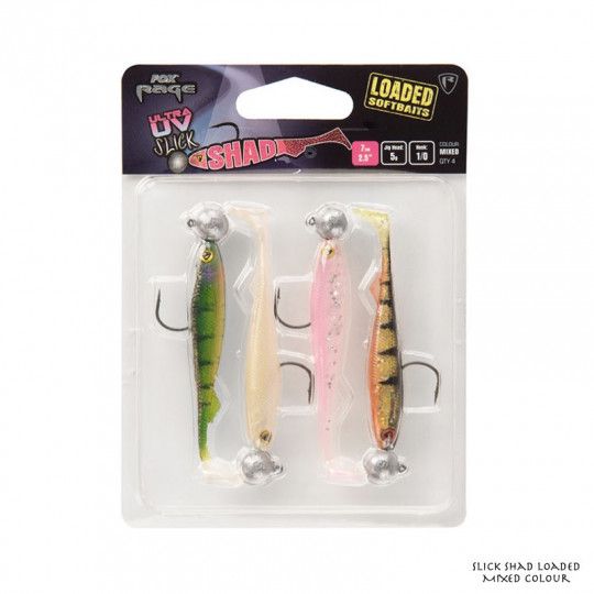 Gummifische Fox Rage Slick Shad Loaded UV Farbe