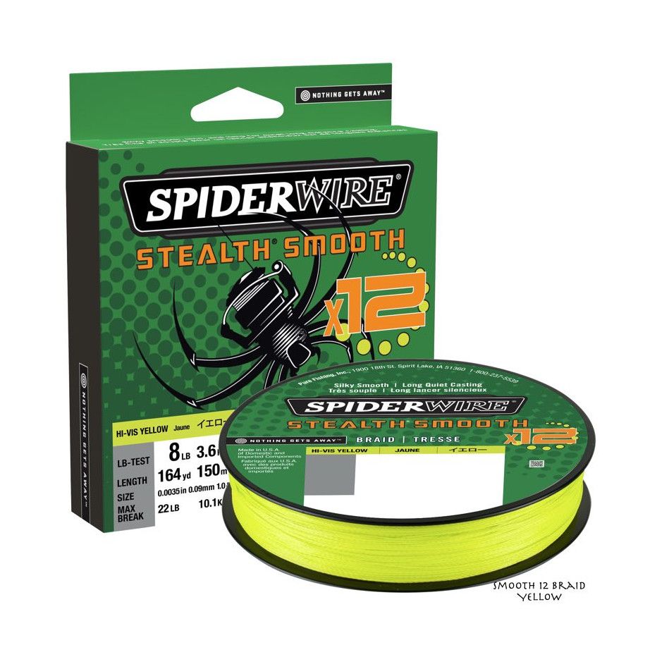 Geflochtene Angelschnur Spiderwire Stealth Smooth 12 Braid 150m Gelb