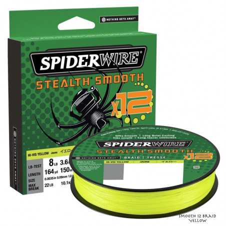 Braid Spiderwire Stealth Smooth 12 Braid 150m Yellow