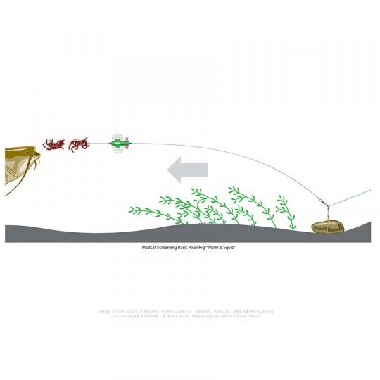 Rig Madcat Screaming Profi River Rigs Worm & Squid