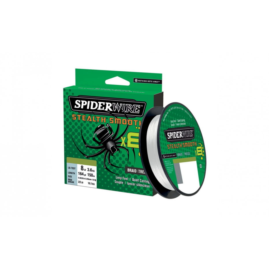 Geflochtene Angelschnur Spiderwire Stealth Smooth 8 Geflecht Transluzent 150m