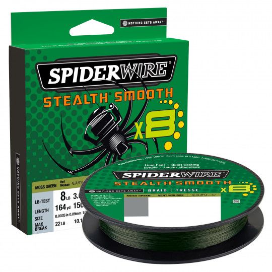 Geflochtene Angelschnur Spiderwire Stealth Smooth 8 Braid Moss Green 150m