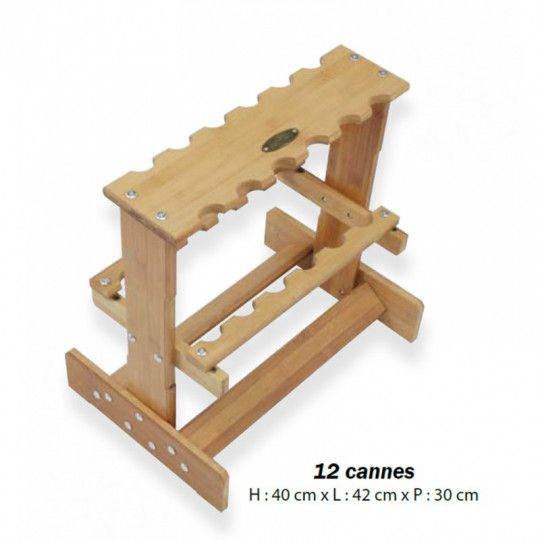 Bamboo display for walking sticks Scratch Tackle