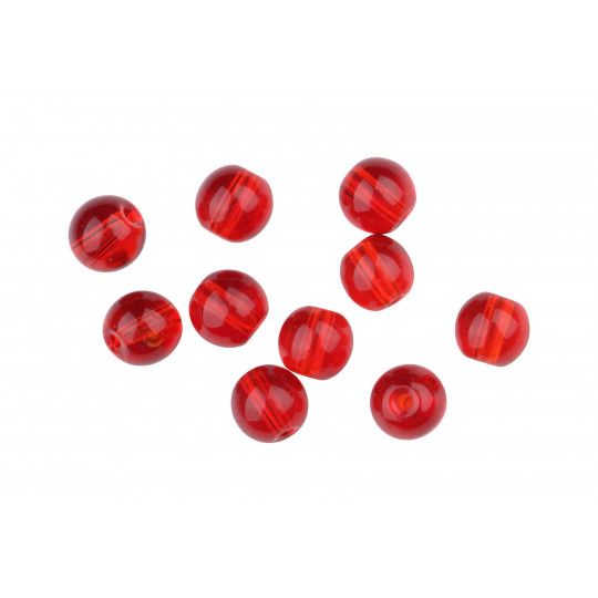 Pearl Spro Round Smooth Glass Beads Red Ruby
