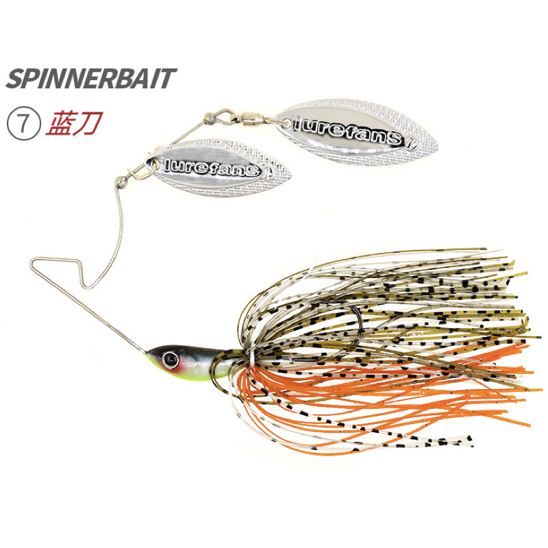 Leurre De Pêche Musky F7 7,5 Pouces - Spinnerbait à Cheveux Noués Rouge/noir/jaune