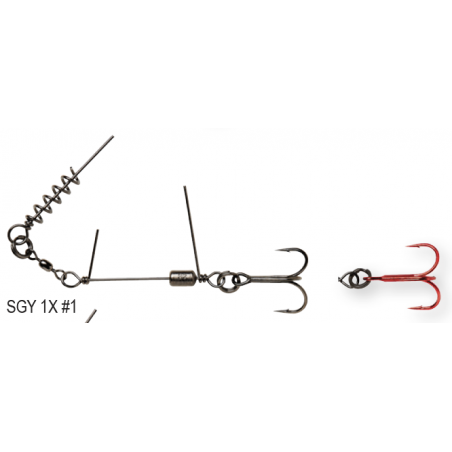 Montage Savage Gear SS Corkscrew Stinger 3G Red