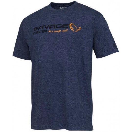 Camiseta Savage Gear Signature Logo Azul
