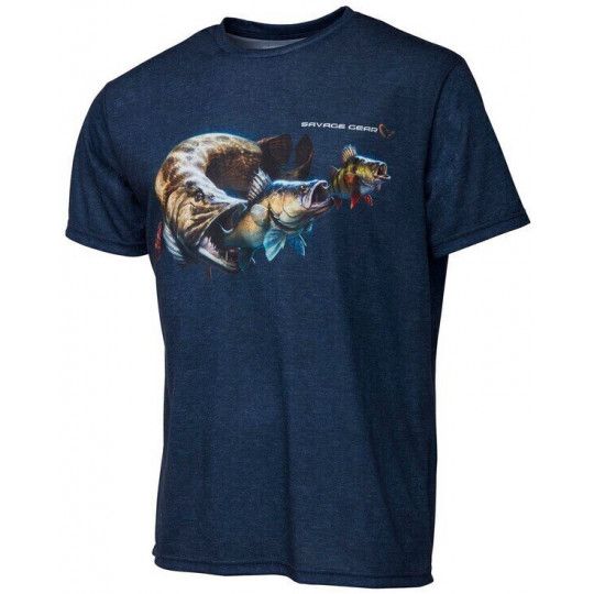 Tee Shirt Savage Gear Cannibal Tee Blau