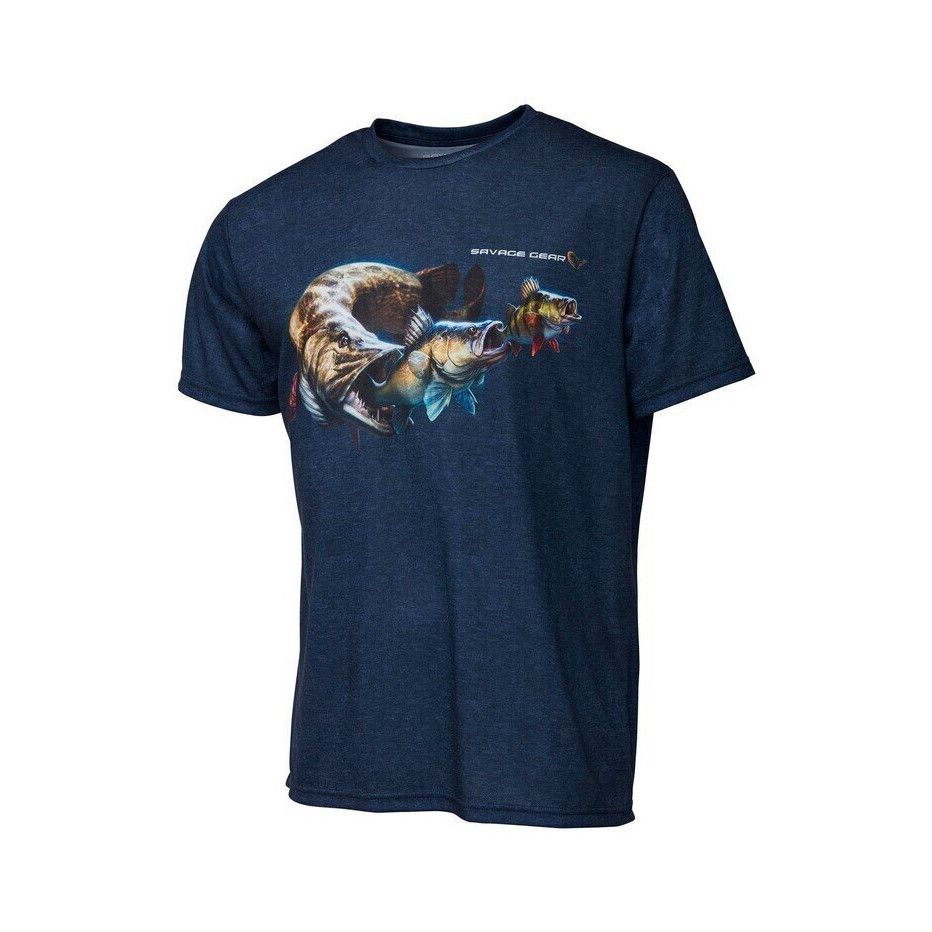 Tee Shirt Savage Gear Cannibal Tee Blau