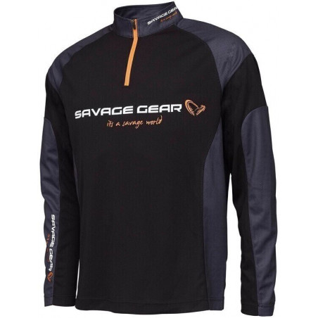 Tee Shirt Savage Gear Tournament Gear Shirt 1/2 Reißverschluss