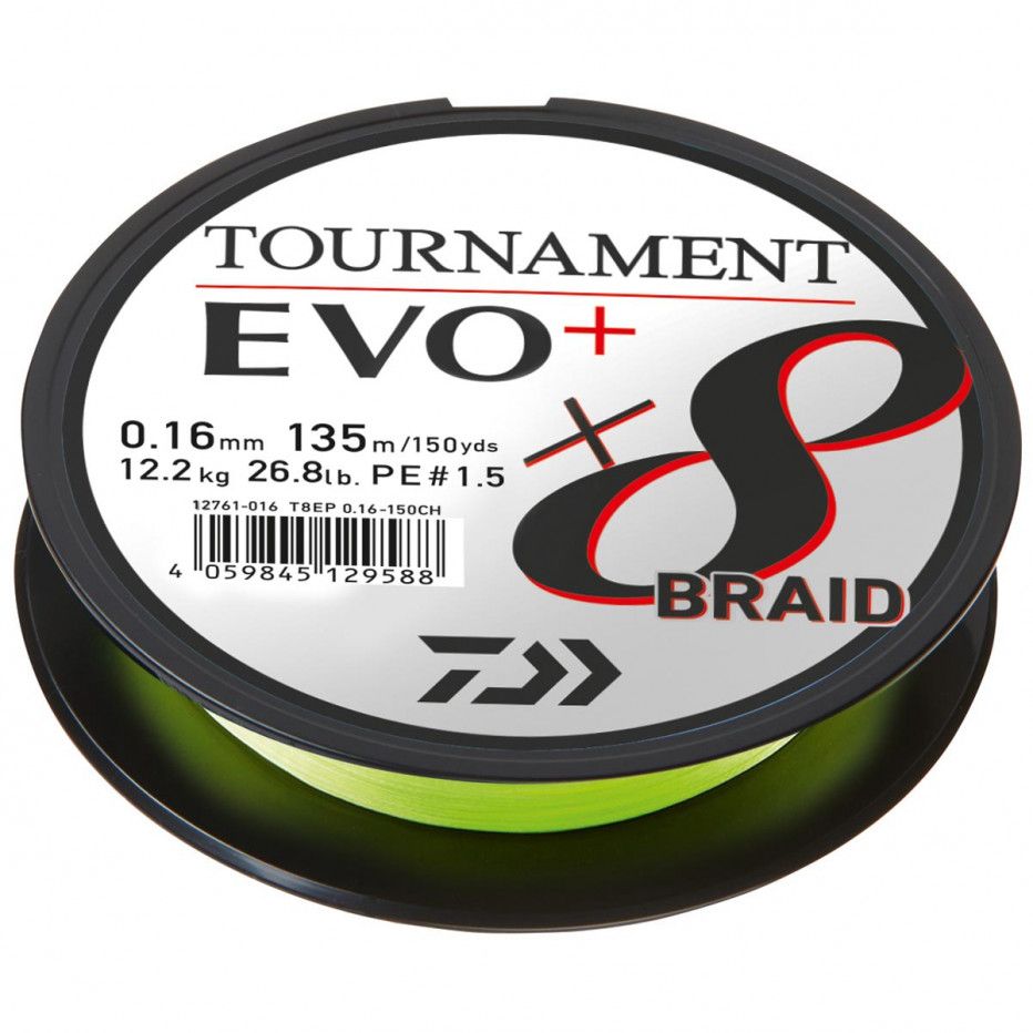 Tresse Daiwa Tournament 8 Braid EVO + 135m Vert