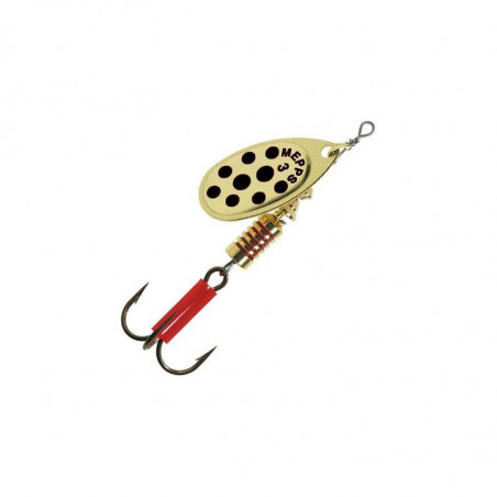 Cucharilla Mepps Aglia Black Dots Gold