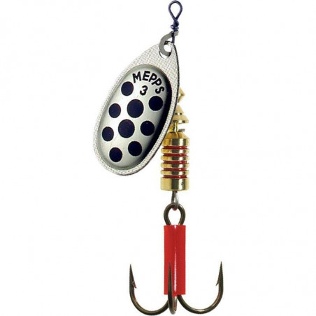 Cucharilla Mepps Aglia Black Dots Plata