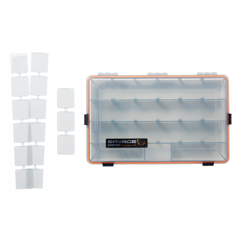 Caja de almacenamiento Savage Gear WP Lurebox 4B Smoke