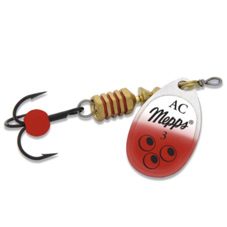 Cucharilla Mepps Aglia-E Brite Plata Rojo