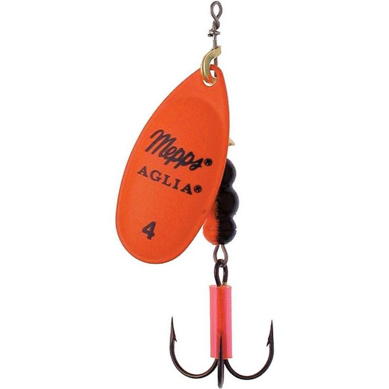 Cuillère Spinner Mepps Aglia Fluo Orange – Poids 4,5 G, Taille 2 – Pour Brochet, Perche, Eaux Troubles – Pêche Vibrante Et Contrôlée
