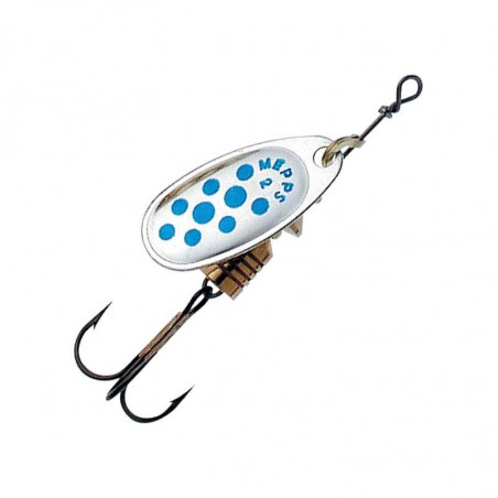 Spinner Mepps Comet Plata Puntos Azules