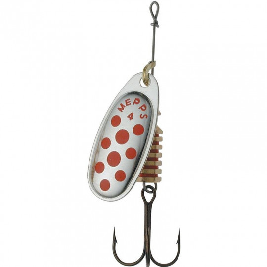 Cucharilla Giratoria Mepps Comet Plata Puntos Rojos