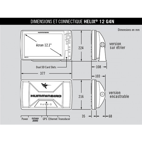 Tiefenmesser Angeln Humminbird Helix 12 G4N Chirp Mega SI+