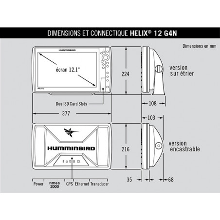 Tiefenmesser Angeln Humminbird Helix 12 G4N Chirp Mega SI+