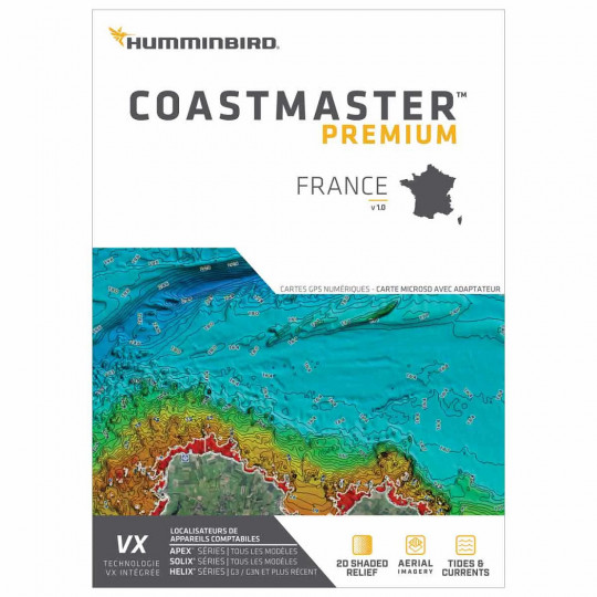 Carte détaillée des côtes françaises et Corses Humminbird Coast Master